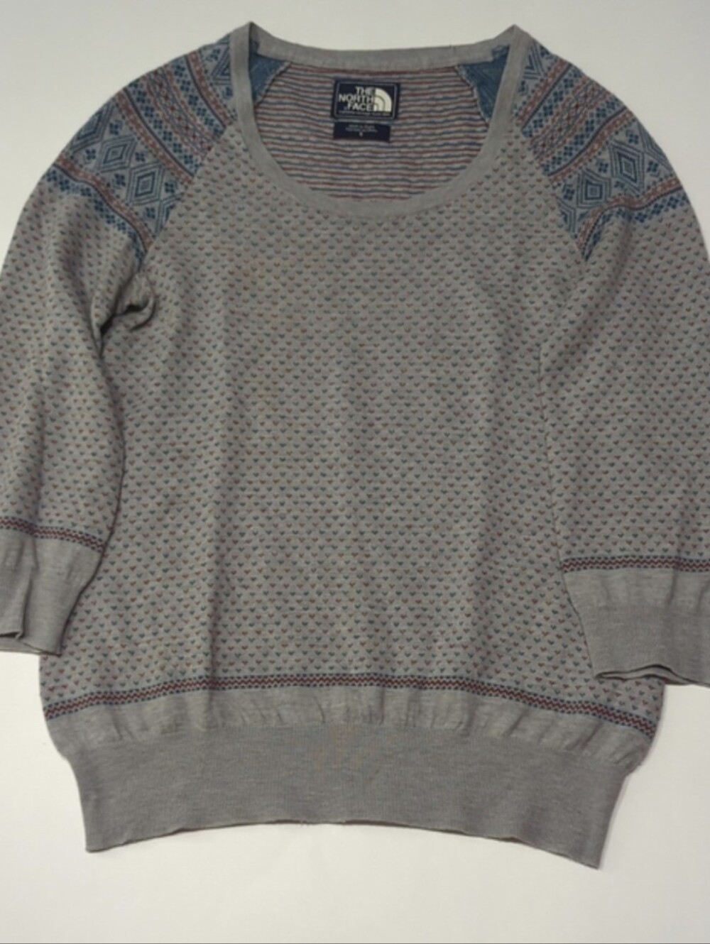 North Face Women's Gray Light Sweater 3/4 Sleeves Size Small